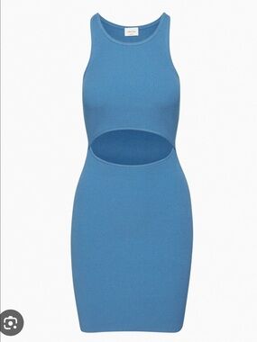 aritzia❣️wilfred free cut-out knit tank mini dress blue